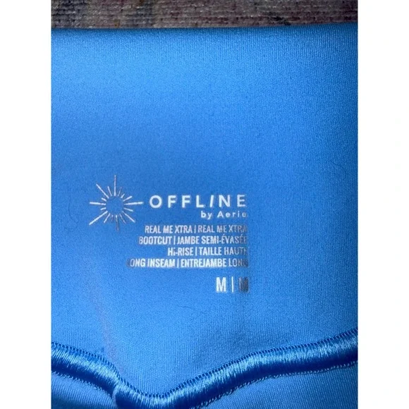 Offline by Aerie Real Me Xtra Bootcut Leggings Hi-Rise Long Inseam Blue Medium - Picture 2 of 3